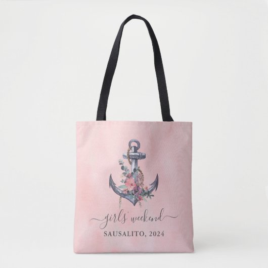 Tassen voor dames nautisch anker zeekant weekend (Voorkant)