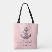 Tassen voor dames nautisch anker zeekant weekend (Achterkant)