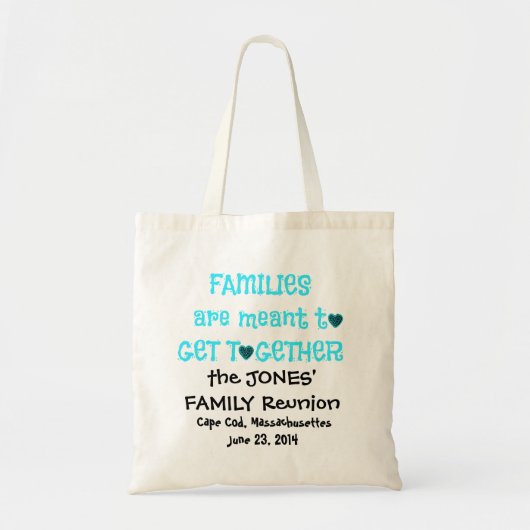 Tassen voor gezinshereniging, zwart & Aqua (Voorkant)