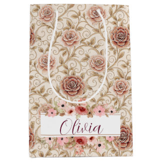 Tassen voor vintage rozen cadeaus medium cadeauzakje