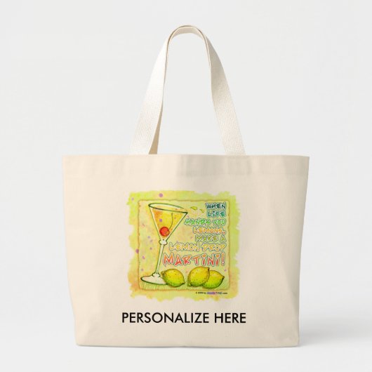Tassen, zakken - Lemon Drop Martini Grote Tote Bag (Voorkant)