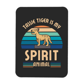 Tassie Tiger Thylacine Tasmanian Wolf Retro Magneet