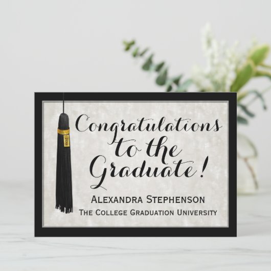 Tassle Gefeliciteerd Afstuderen de Korrel van het Kaart (Staand voorkant)