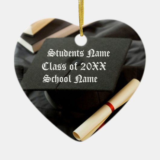Tassle Pet Diploma Afstuderen Keramisch Ornament (Voorkant)