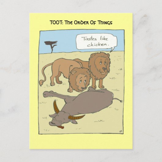 Tasta's als kippen briefkaart (Voorkant)