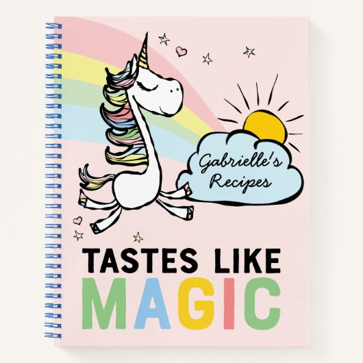 Tasta's zoals een Magic Unicorn Recipe Notitieboek (Voorkant)