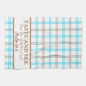 Taste And See That The LORD is Good, Blue & Coffee Theedoek (Horizontaal)