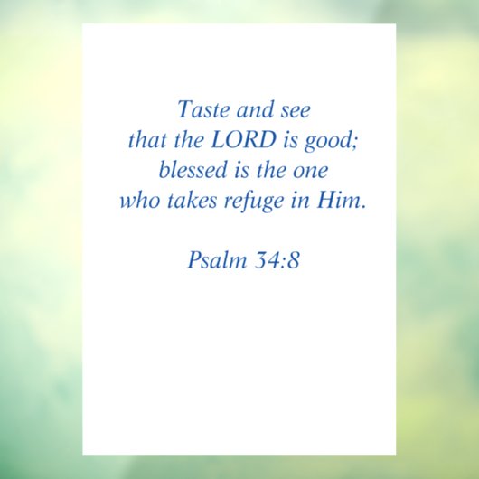 Taste and See that the Lord Is Good Raamsticker (Vel 3)
