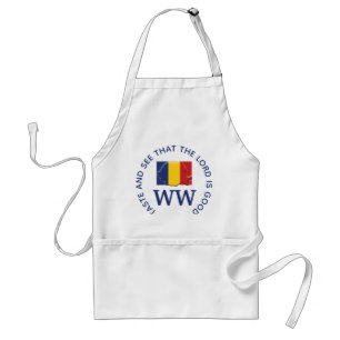 TASTE EN SEE Monogrammed Roemeense vlag Standaard Schort