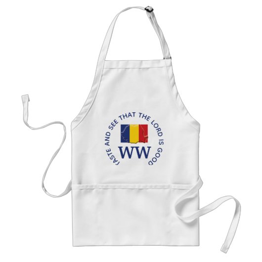 TASTE EN SEE Monogrammed Roemeense vlag Standaard Schort (Voorkant)