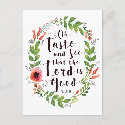 Taste en zien dat de Heer goed is Briefkaart (Voorkant)