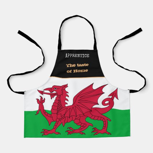 Taste of Home & Welsh Flag, Wales /Cooking Schort (Voorkant)