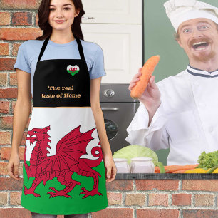 Taste of Home & Welsh Flag, Wales /Cymru Cooking Schort