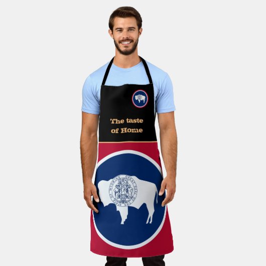 Taste of Home & Wyoming Flag, Wyoming/USA Cooking Schort (Gedragen)
