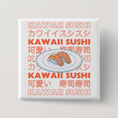 Taste of Japan Text & Sushi Vierkante Button 5,1 Cm (Voorkant)