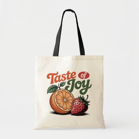 Taste of Joy Retro Orange Strawberry Shirt Tote Bag (Voorkant)