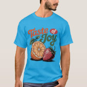 Taste of Joy Retro Sinaasappel Aardbei Shirt (Voorkant)