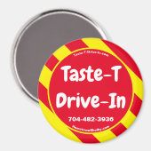 Taste-T-drive-in rode/gele magneet (Voorkant / Achterkant)
