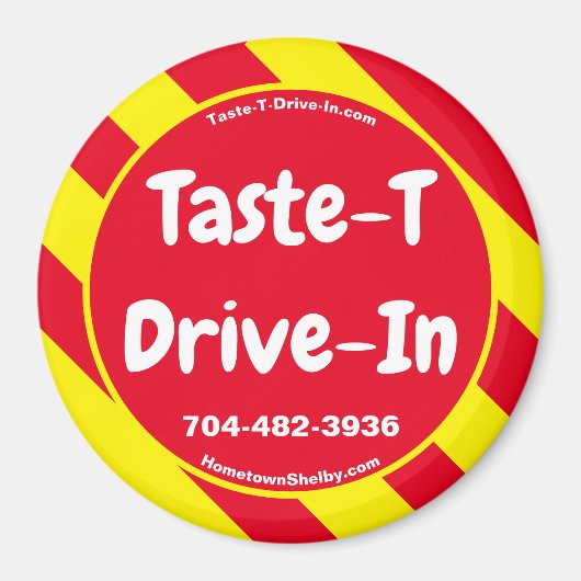 Taste-T-drive-in rode/gele magneet (Voorkant)