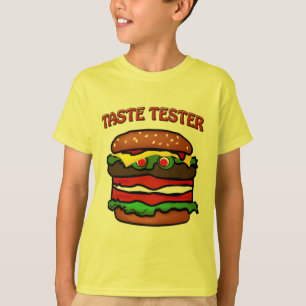 Taste Tester Hamburger Kinderen Geel T-shirt