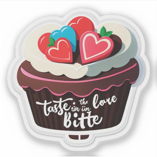Taste the Love in Every Bite Sticker (Voorkant)