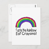Taste the Rainbow Eat Crayons Briefkaart (Voorkant / Achterkant)