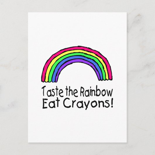Taste the Rainbow Eat Crayons Briefkaart (Voorkant)