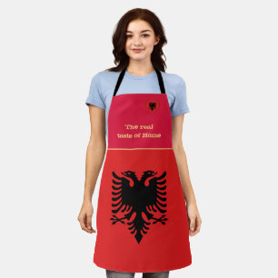 Taste van huis en Albanese vlag, Albanië/Koking Schort