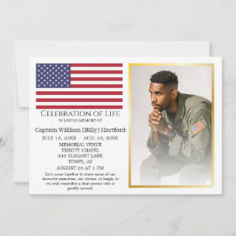 Tasteful Elegant Celebration of Life Funeral Kaart