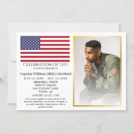 Tasteful Elegant Celebration of Life Funeral Kaart