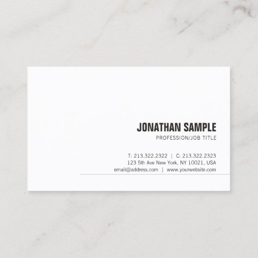 Tasteful Modern minimalist Elegant Nice Plain Visitekaartje (Achterkant)