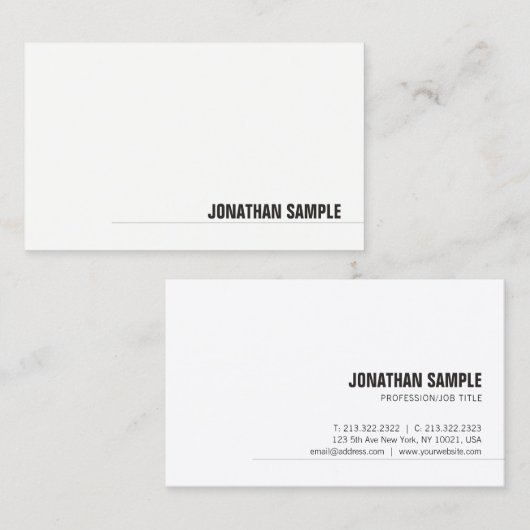 Tasteful Modern minimalist Elegant Nice Plain Visitekaartje (Voorkant / Achterkant)