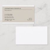 Tasteful Moderne Elegant Monogram Unieke Plain Visitekaartje (Voorkant / Achterkant)