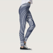 Tasteful White Monochrome Blurred Spiral Effect Le Leggings (Rechts)