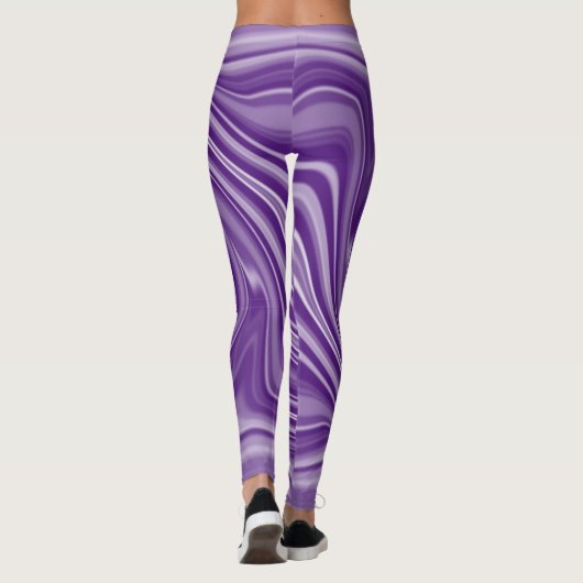 Tasteful White Monochrome Blurred Spiral Effect Le Leggings (Achterkant)