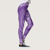 Tasteful White Monochrome Blurred Spiral Effect Le Leggings (Rechts)