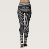 Tasteful White Monochrome Blurred Spiral Effect Le Leggings (Achterkant)