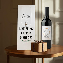 Tastes Like Being Happily Divorced Wine Gift Bag Wijn Cadeautas
