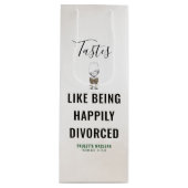 Tastes Like Being Happily Divorced Wine Gift Bag Wijn Cadeautas (Voorkant)