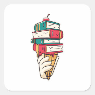 Tastje ijskappen voor geeks design vierkante sticker