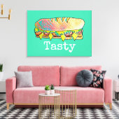 Tastte onderbroodje schattig eten canvas afdruk (Insitu (Woonkamer))