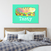 Tastte onderbroodje schattig eten canvas afdruk (Insitu (Slaapkamer))