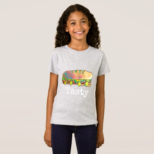 Tastte onderbroodje schattig eten t-shirt (Voorkant volledig)