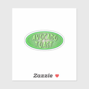 Tasty Avocado Toast Love Retro Decal Sticker
