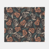 Tasty Bread Toast Pattern in Black Background Fleece Deken (Voorkant (Horizontaal))