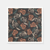 Tasty Bread Toast Pattern in Black Background Servet (Voorkant)