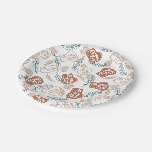 Tasty Bread Toast Pattern Papieren Bordje (Gekanteld)