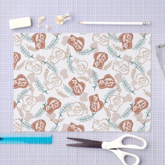Tasty Bread Toast Pattern Tissuepapier (Craft)