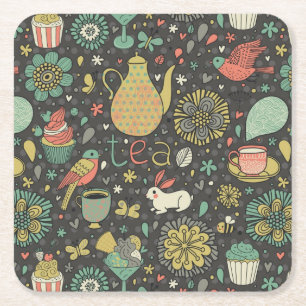 Tasty bright Tea Card Kartonnen Onderzetters