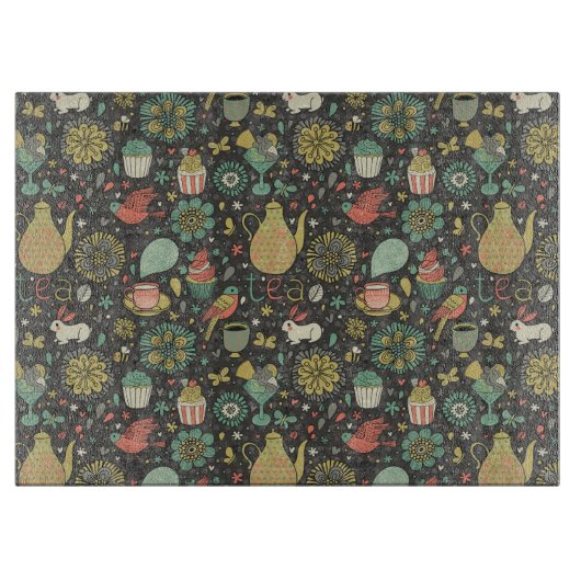 Tasty bright Tea Card Snijplank (Voorkant)